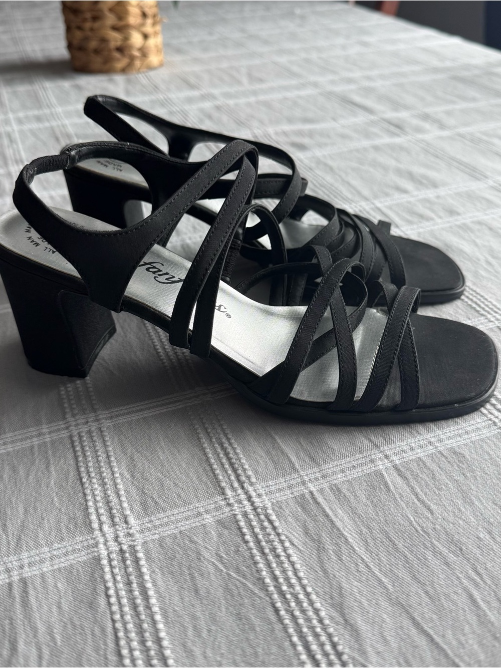 Fanfares Denise Black Strappy Heeled Sandals